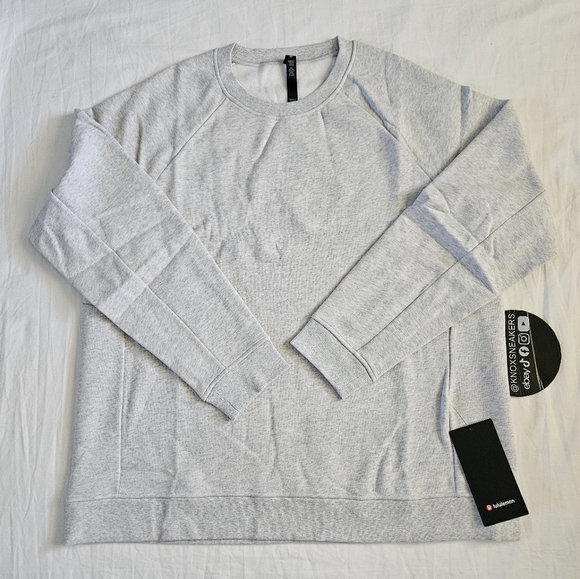 lululemon athletica Other - Lululemon Classic-Fit Fleece Crew Sweater Heather Grey HCUG/WHT Men's Size XXL